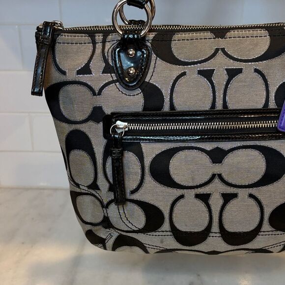 Coach Signature Poppy Lurex Vintage Large Tote Shoulder Bag - HTF - Picture 2 of 16